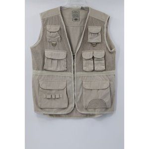 vintage buggle boy mens L safari travel cargo vest mesh photographer pockets